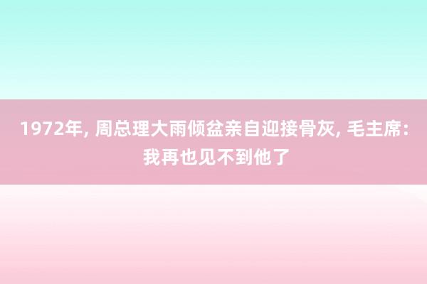 1972年, 周总理大雨倾盆亲自迎接骨灰, 毛主席: 我再也见不到他了