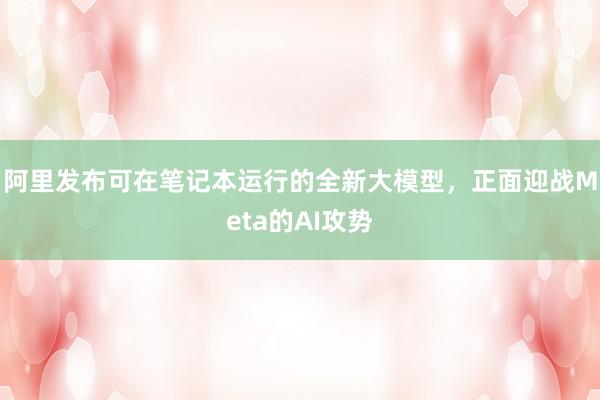 阿里发布可在笔记本运行的全新大模型，正面迎战Meta的AI攻势