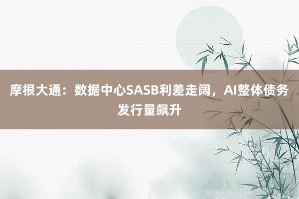 摩根大通：数据中心SASB利差走阔，AI整体债务发行量飙升