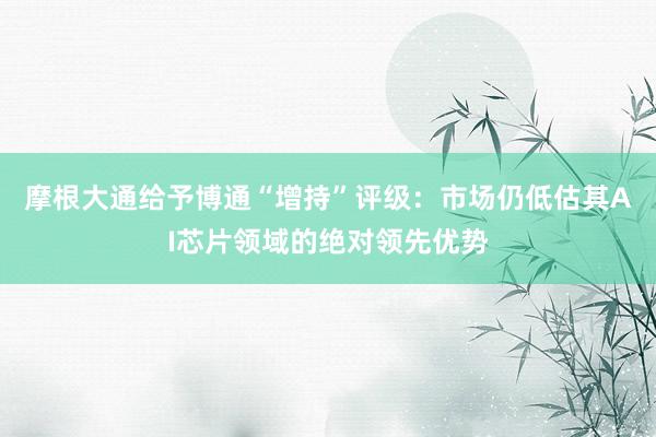 摩根大通给予博通“增持”评级：市场仍低估其AI芯片领域的绝对领先优势