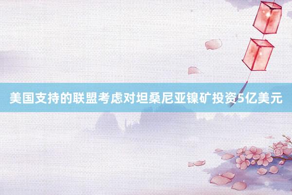 美国支持的联盟考虑对坦桑尼亚镍矿投资5亿美元