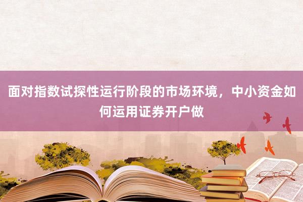 面对指数试探性运行阶段的市场环境，中小资金如何运用证券开户做