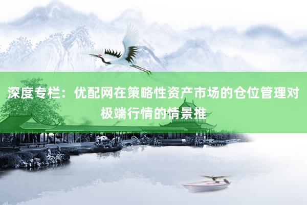 深度专栏：优配网在策略性资产市场的仓位管理对极端行情的情景推