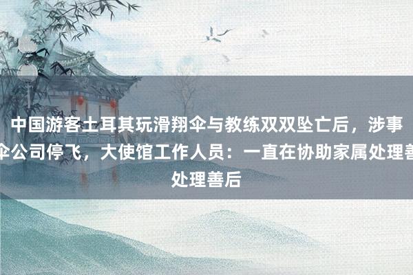 中国游客土耳其玩滑翔伞与教练双双坠亡后，涉事飞伞公司停飞，大使馆工作人员：一直在协助家属处理善后
