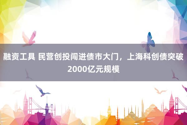 融资工具 民营创投闯进债市大门，上海科创债突破2000亿元规模